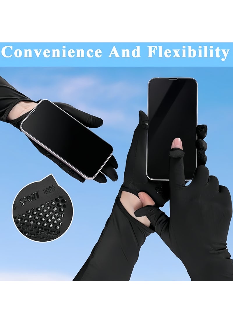 Generic Women men Sun Protection Arm Sleeves Hand Gloves, Integrated Arm Sleeves and Gloves,Removable Gloves UPF 50+ Sun Protection, Lightweight Summer UV Protection Arm Sleeves, Ideal for Cycling, Golf, Driving, Hiking (Gray)  - Image 3