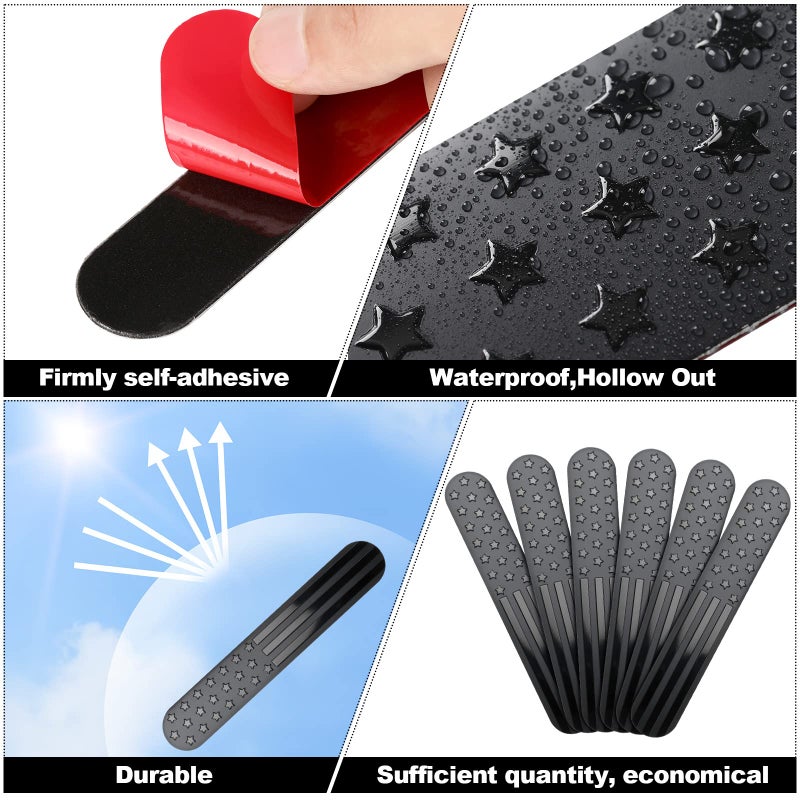 Tallew 6 Pcs 3D American Flag Decal 6 x 1 Inch USA Black Metal Flag Decal Patriotic Car Badges for Auto SUV Truck Motorcycle Bumper Window Fender Accessories - Image 5