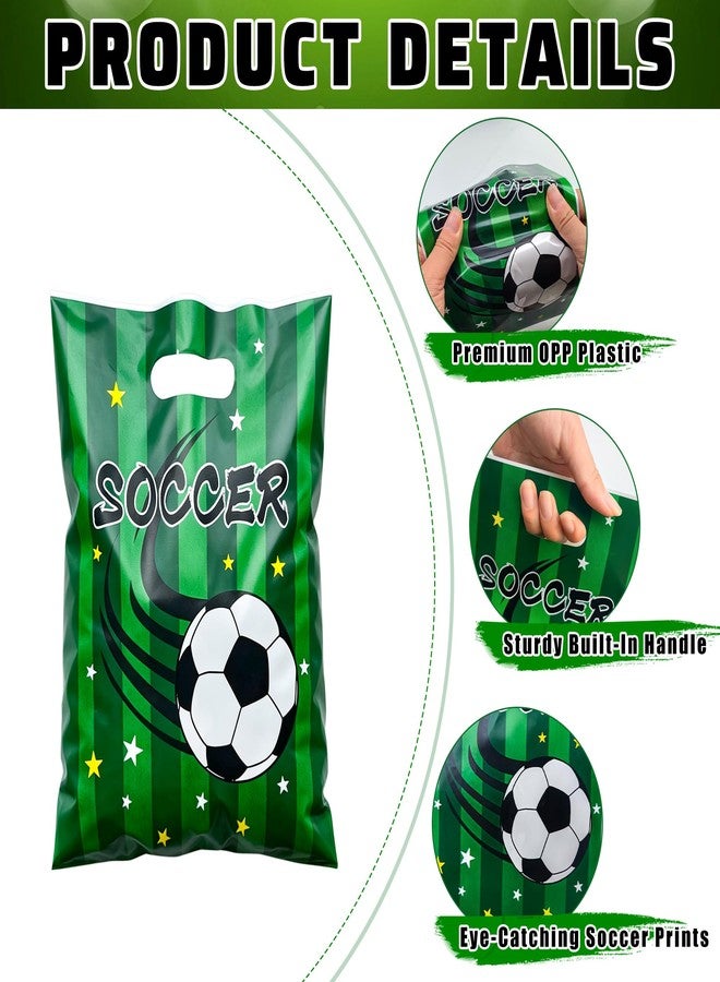 QOIUSO 50 PCS Soccer Party Favor Bags - Reusable Soccer Goodie Bags with Handles - Plastic Snacks Treat Gift Bag for Kids Birthday Parties, Team Celebrations, Tournament Parties, Game Day Events - Image 4