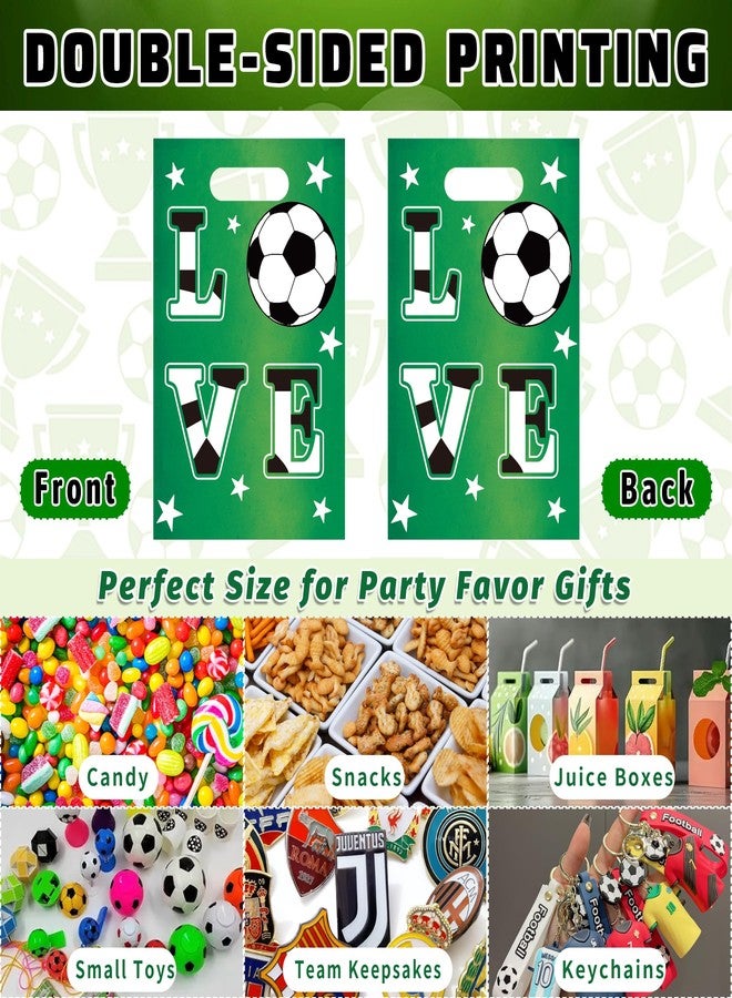 QOIUSO 50 PCS Soccer Party Favor Bags - Reusable Soccer Goodie Bags with Handles - Plastic Snacks Treat Gift Bag for Kids Birthday Parties, Team Celebrations, Tournament Parties, Game Day Events - Image 5