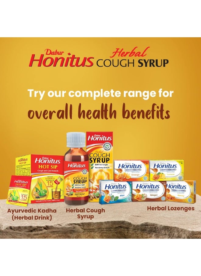 Dabur - Honitus Cough Syrup Relief from Cough Non Drowsy Formula Ginger & Holy Basil 100ml - Image 1