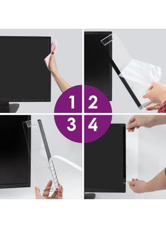 NIIMBOT 2pcs Computer Monitor Memo Board,Office Desk Accessories Multifunction Message Board Transparent Creative Monitor Side Panel with Sticky Note Holder Phone Holder Suitable for Office Home Work Desk  - Image 4