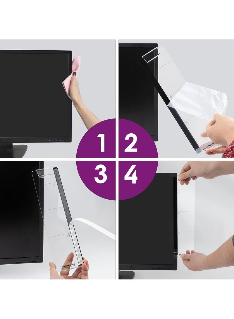 NIIMBOT 2 Pcs Computer Monitor Memo Board, Office Desk Accessories Multifunction Message Board Transparent Creative Monitor Side Panel with Sticky Note Holder Phone Holder Suitable for Office Home Work Desk - Image 5
