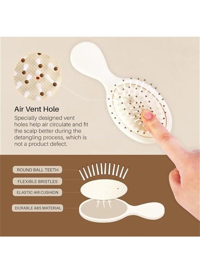 Arabest Portable Hairbrush for Women, Men, and Kids - Travel-sized Hair Brush for Purse, Pocket, Backpack - Small Paddle Brush with Gentle Bristles - Detangler Brush for All Hair Types - Beige (1 Pack) - Image 4