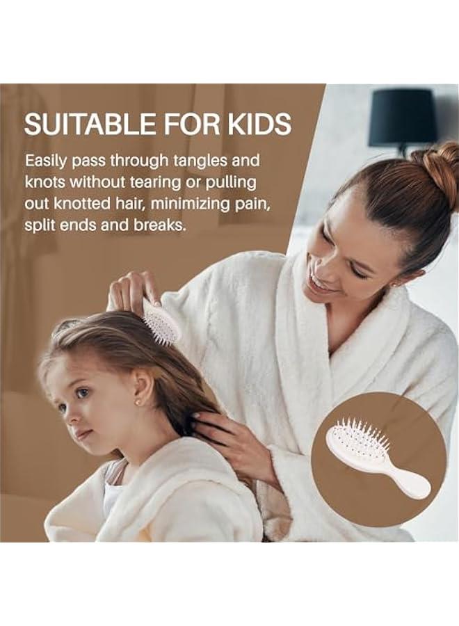 Arabest Portable Hairbrush for Women, Men, and Kids - Travel-sized Hair Brush for Purse, Pocket, Backpack - Small Paddle Brush with Gentle Bristles - Detangler Brush for All Hair Types - Beige (1 Pack) - Image 5