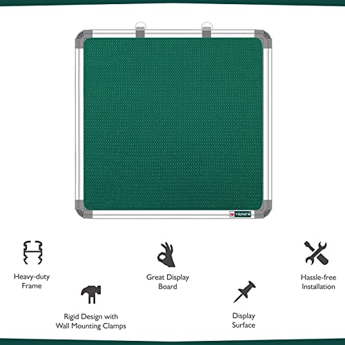 YAJNAS 2x2 Feet Notice Premium Material Pin-up Board/Pin-up Board/Soft Board/Bulletin Board/Pin-up Display Board for Office, School and Home, (Green, Pack of 1) (2 x 2 Feet, Green) - Image 5
