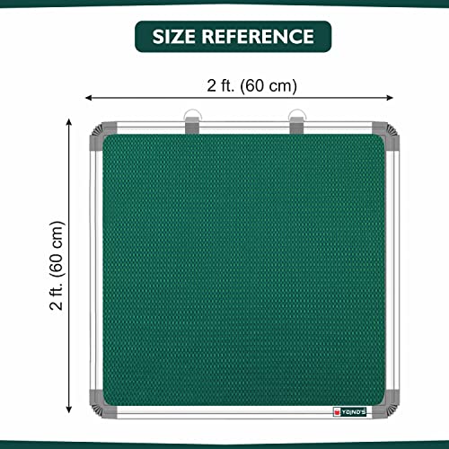 YAJNAS 2x2 Feet Notice Premium Material Pin-up Board/Pin-up Board/Soft Board/Bulletin Board/Pin-up Display Board for Office, School and Home, (Green, Pack of 1) (2 x 2 Feet, Green) - Image 2