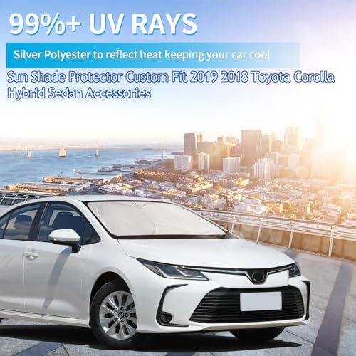 BOODANCARS for Toyota Corolla 2023 Windshield Sun Shade, Front Sunshade for 2022 Corolla Prius Yaris Sienna Toyota C-HR 2018-2024 Vehicle Sun Protector Front Window Auto Windshield Cover Car Accessorie - Image 3