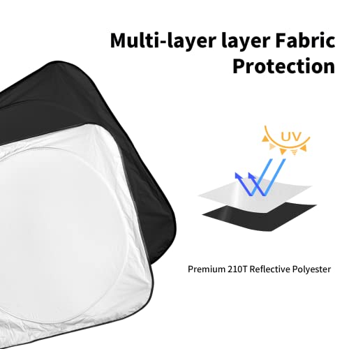 BOODANCARS for Toyota Corolla 2023 Windshield Sun Shade, Front Sunshade for 2022 Corolla Prius Yaris Sienna Toyota C-HR 2018-2024 Vehicle Sun Protector Front Window Auto Windshield Cover Car Accessorie - Image 4