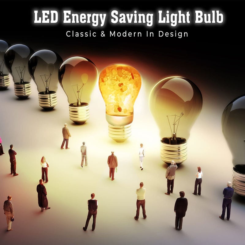 Himalayan Glow LED Light Bulb, Patent Design 60-Watt Equivalent, Warm Amber Glow, Salt Bulb Light, 4 Count - Image 5