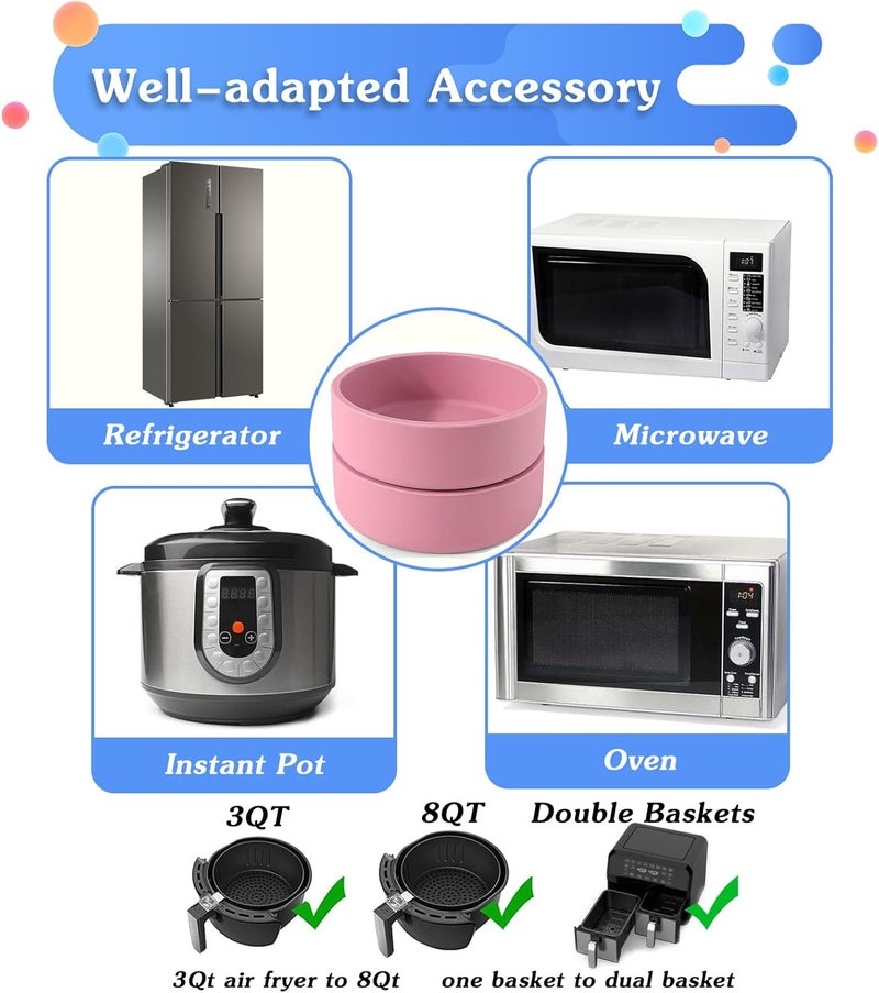 ZHYEEDAA 3Pcs Air Fryer Egg Mold,Silicone Egg Molds, Individual Egg Bite Maker Reusable Egg Molds, Microwave Egg Cooker, BPA Free, Dishwasher Safe (Round-Pink) - Image 4