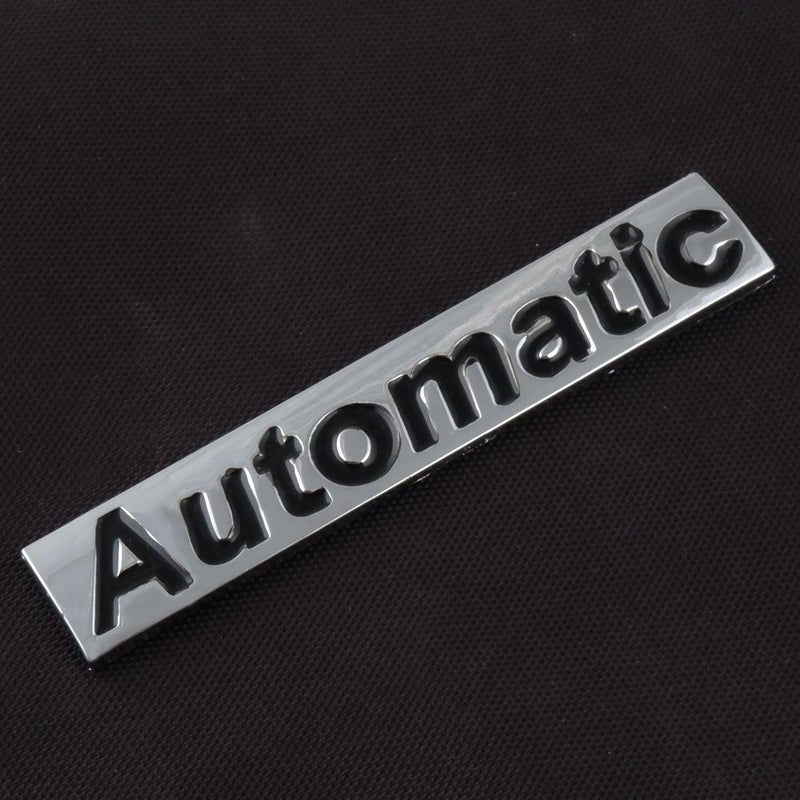 Asraw Chrome Finish Auto Car Badge 3D Sticker Emblem Monogram - Automatic Smart Auto Emblem for Car (Automatic) - Image 1