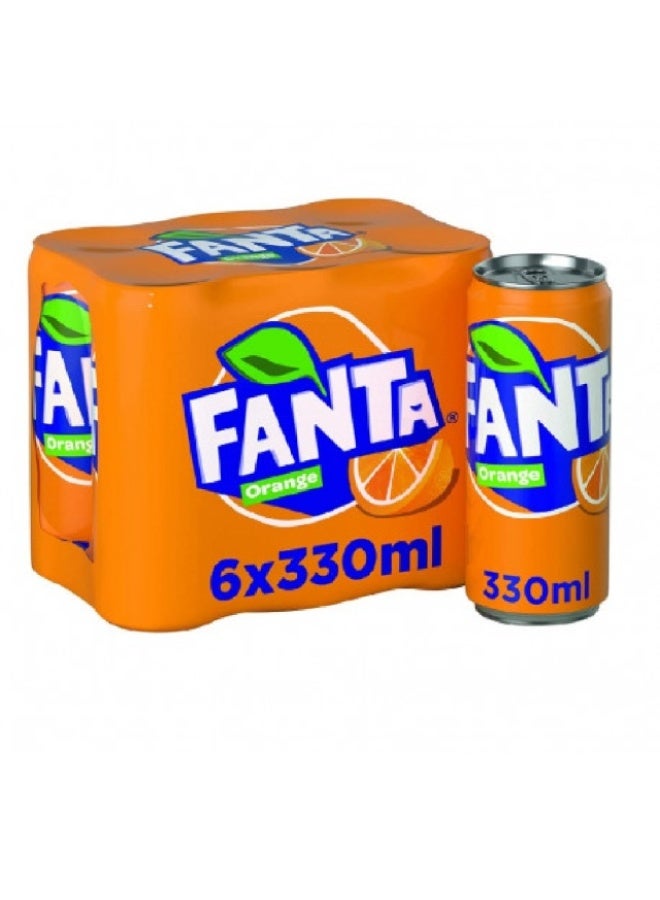 Carbonated Soft Drink Orange - 330ml x 6