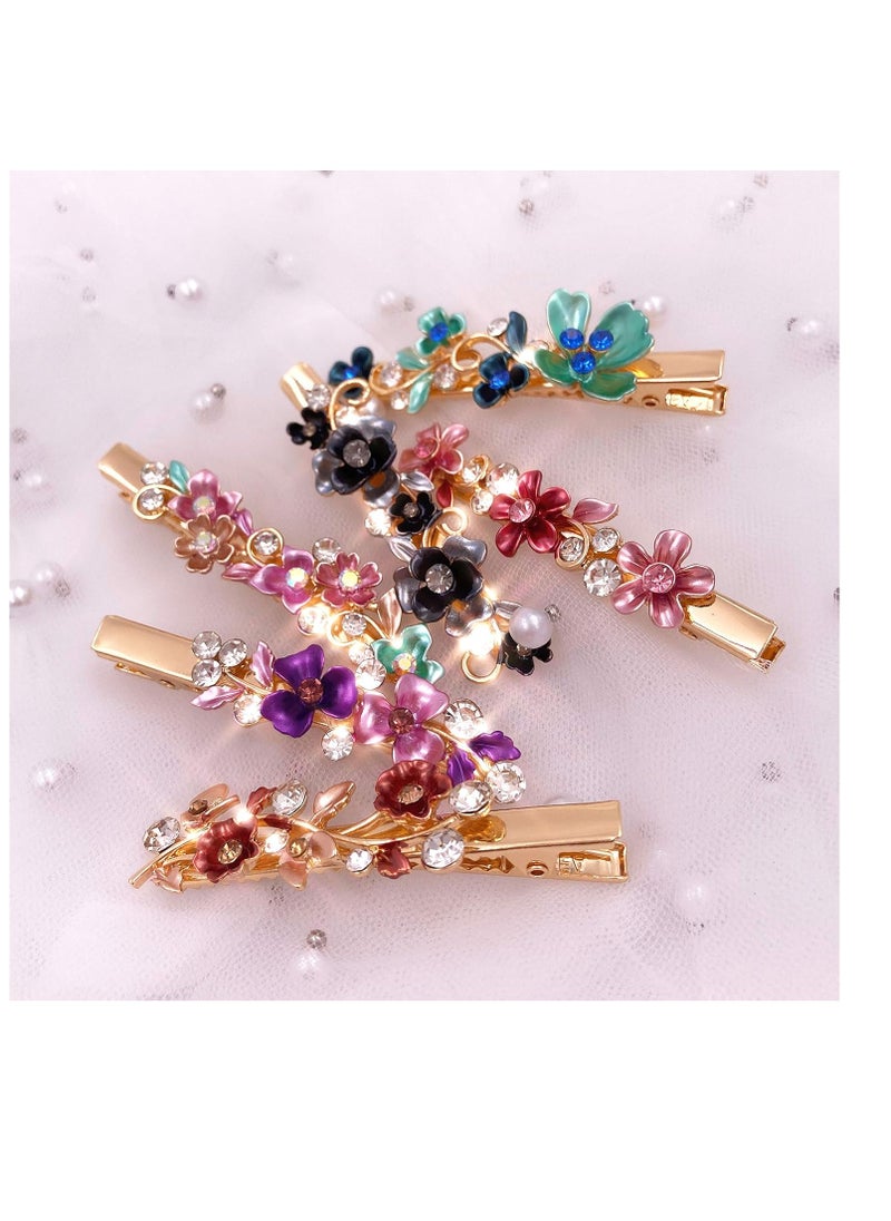 Lizzie Kay 6PCS Colorful Vintage Flower Design Metal Alligator Hair Clips Accessories Women Girls  - Image 2