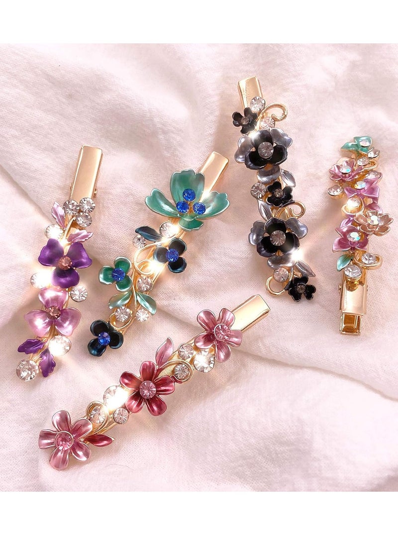 Lizzie Kay 6PCS Colorful Vintage Flower Design Metal Alligator Hair Clips Accessories Women Girls  - Image 4