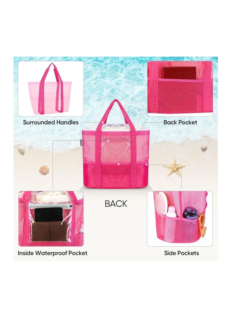 Swift Large Mesh Beach Bag Beach Tote Bag Summer Holiday Bag Mesh Swimming Bag Pool Bag Weekend Bag Shopping Tote Bag  - Image 5