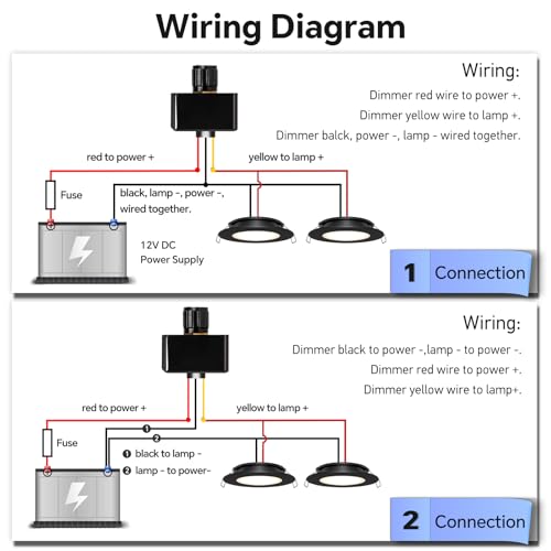 Acegoo RV Light Dimmer Switch DC 12V Aluminum High-Side PWM Dimmer, Perfect for Camper Van Boat Trailer Truck Cars Strip Light, Rotary Dimming (6A-Black) - Image 4