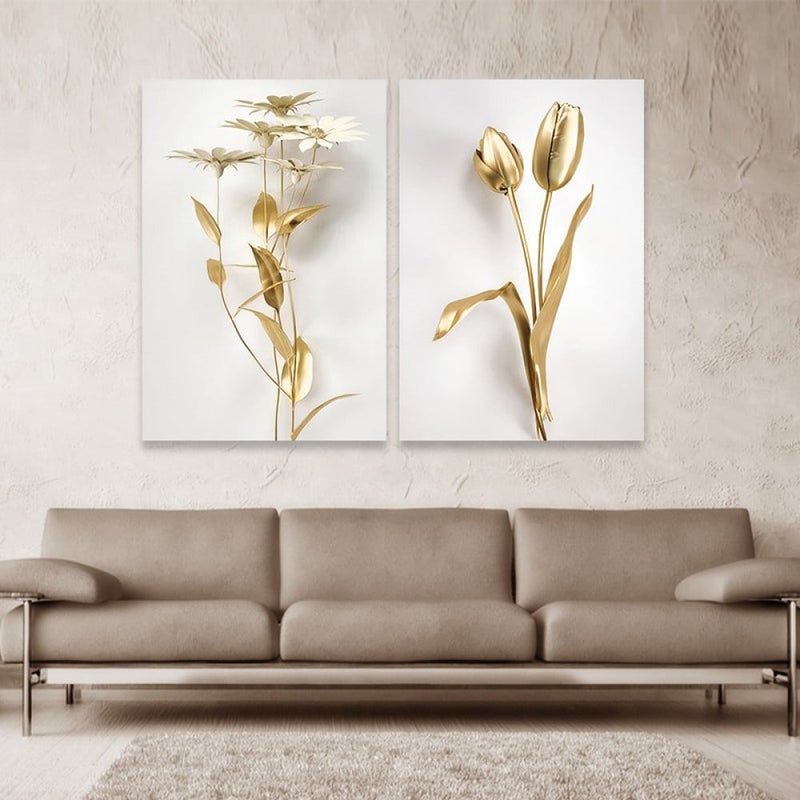 ماركتنا لوحة قماشية ثنائية بتصميم مودرن بمقاس اجمالي 100×70 سم - Image 1