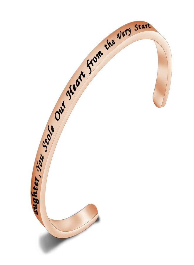 FEELMEM Granddaughter Bracelet Granddaughter You Stole Our Heart from the Very Start Cuff Bangle - Image 1