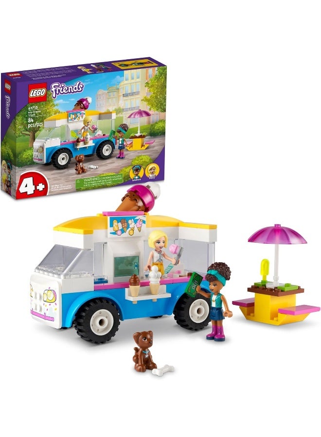 LEGO مجموعة بناء شاحنة الآيس كريم LEGO Friends 41715 للفتيات والفتيان والأطفال من عمر 4 سنوات فما فوق (84 قطعة) - Image 5