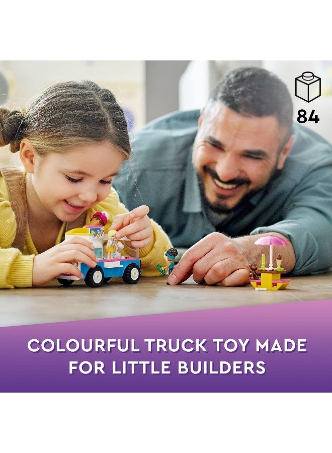 LEGO مجموعة بناء شاحنة الآيس كريم LEGO Friends 41715 للفتيات والفتيان والأطفال من عمر 4 سنوات فما فوق (84 قطعة) - Image 1