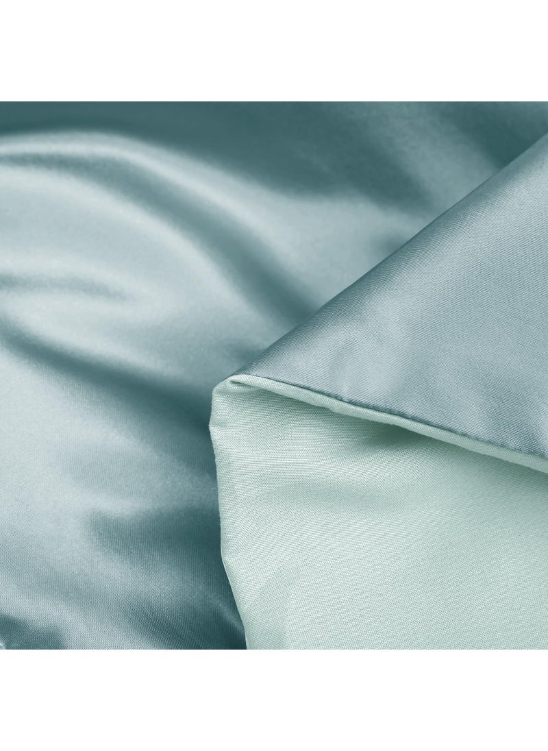 Whale Flotilla Whale Flotilla 3-Piece Reversible King Size Silky Comforter Set/Bedding Set  Luxury Soft Satin Comforter with 2 Satin Pillowcases  Lightweight Duvet Set for All Seasons  Haze Blue  - Image 5