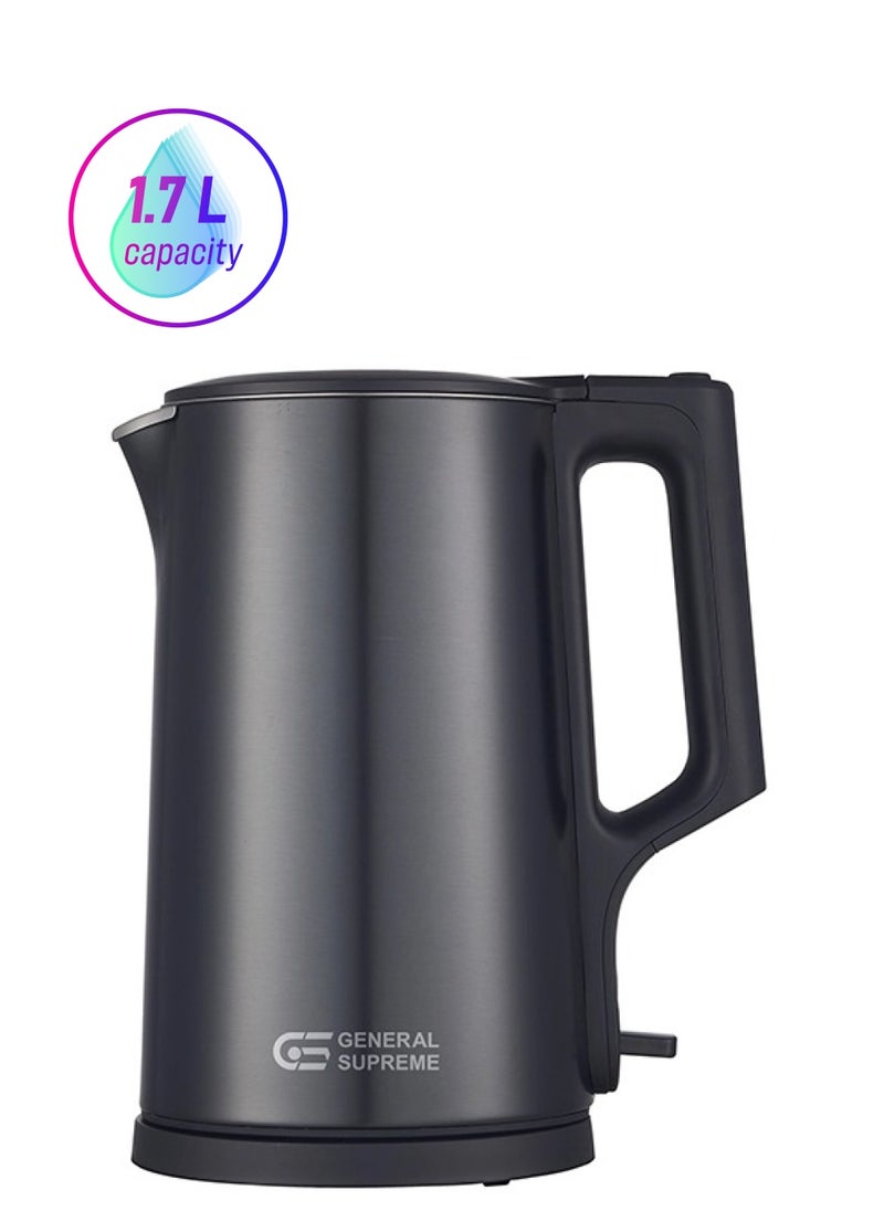 GENERAL SUPREME General Supreme Electric Kettle 1.7L,Strix Controller, 1800-2150W, Steel Black 