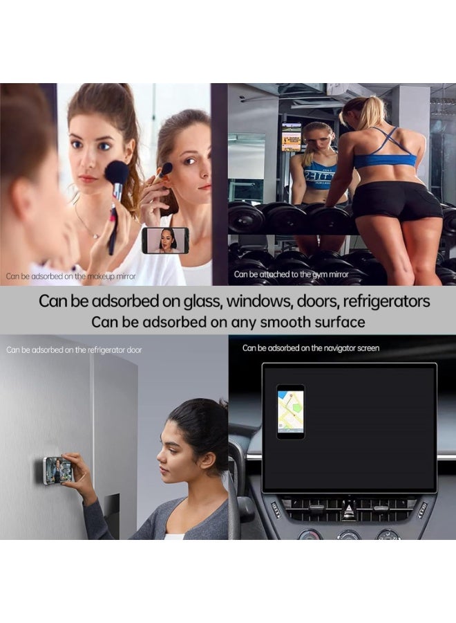 6 Pack Silicone Suction Phone Holder, Double Sided Suction Cup Hands-Free Phone Stand, Anti-Slip Mobile Phone Accessory for Videos, Selfies & Video Calls (White, Black, Red, Yellow, Blue, Green) - Image 2