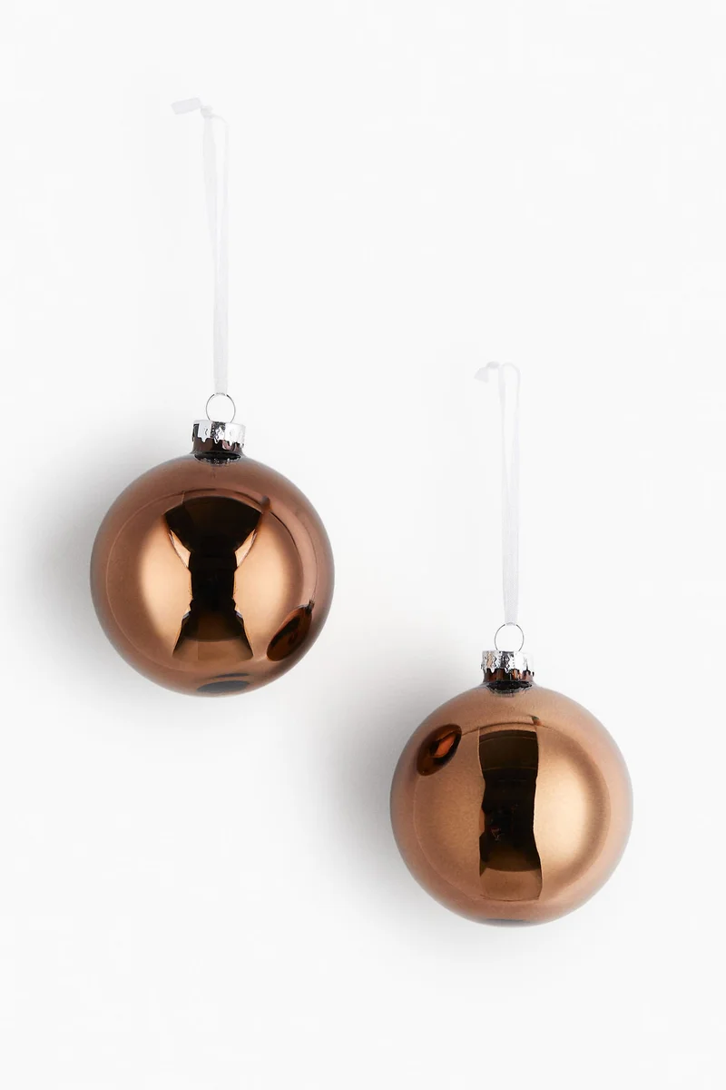 H&M 2-pack glass baubles