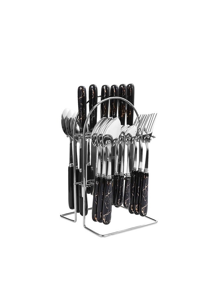 KUYING Stainless Steel Tableware Set Of 24 Pieces Western Knife Fork Spoon Set  - Image 1