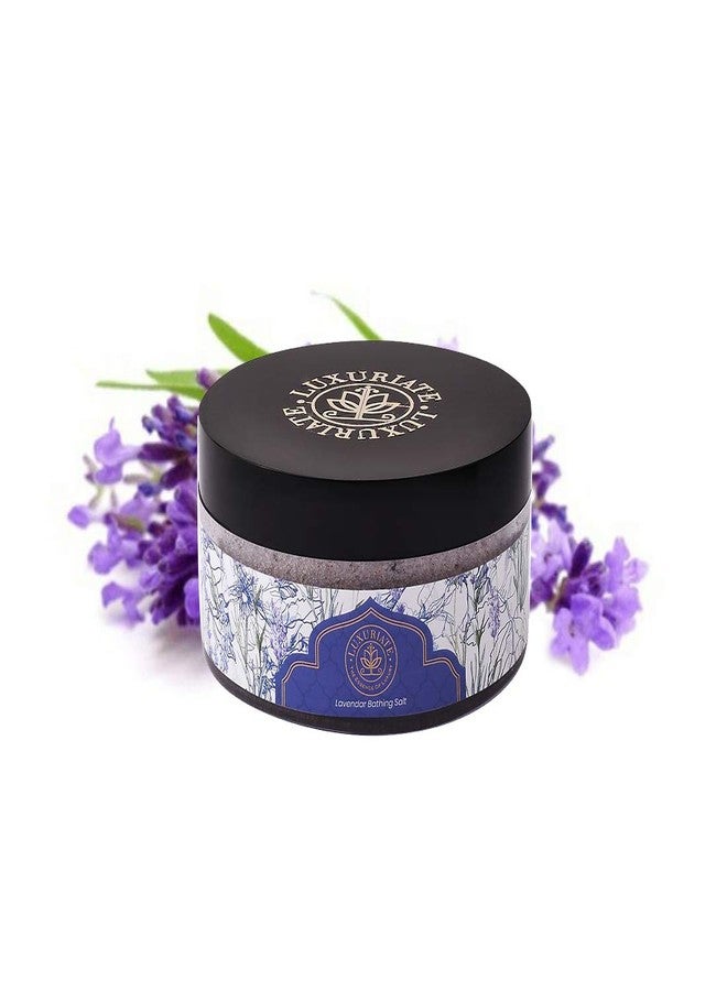 LUXURIATE Lavender Bathing Salt Enriched With Essential Oil and Lavender Buds, For Bath,Foot, Aching Muscles & Refreshing Body Preservatives Free,150 gm | Bath Salt - Image 1