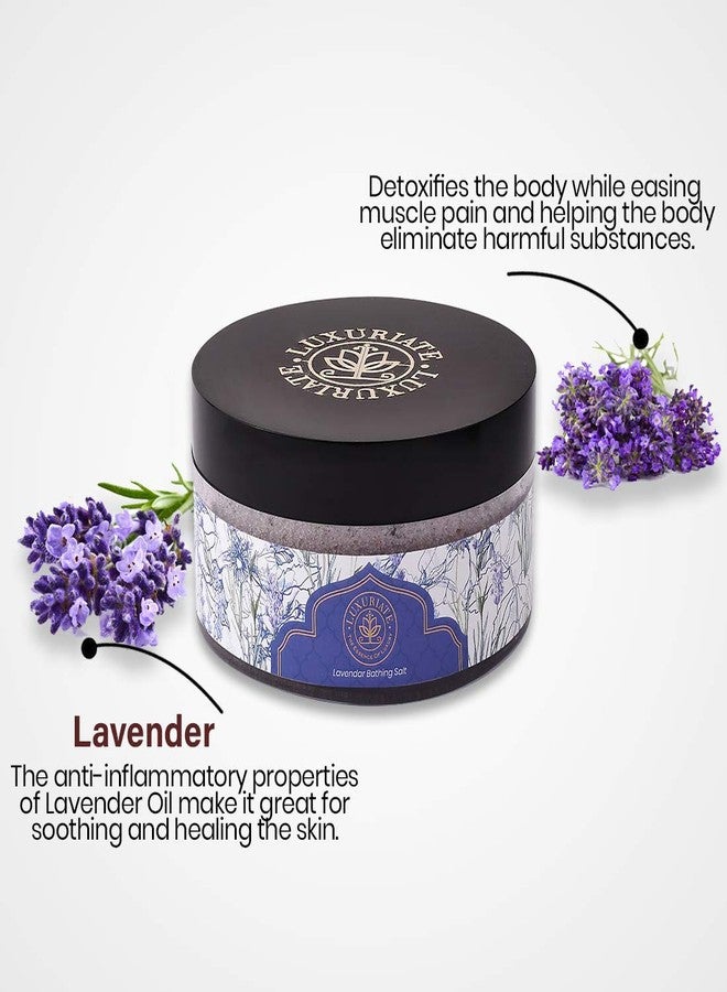 LUXURIATE Lavender Bathing Salt Enriched With Essential Oil and Lavender Buds, For Bath,Foot, Aching Muscles & Refreshing Body Preservatives Free,150 gm | Bath Salt - Image 5