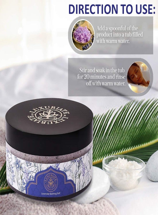 LUXURIATE Lavender Bathing Salt Enriched With Essential Oil and Lavender Buds, For Bath,Foot, Aching Muscles & Refreshing Body Preservatives Free,150 gm | Bath Salt - Image 3