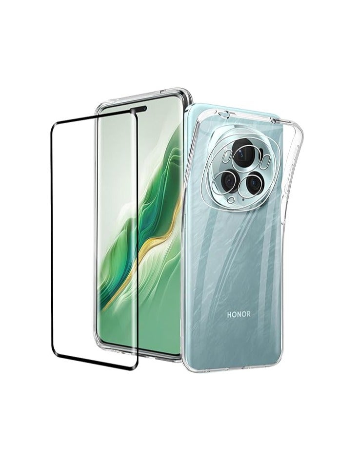 general Honor Magic 6 Pro 5G + Screen Protector, Ultra-Thin Soft TPU Bumper Clear Scratch Resistant Case, Honor Magic 6 Pro Lightweight Shockproof Phone Case - Image 1