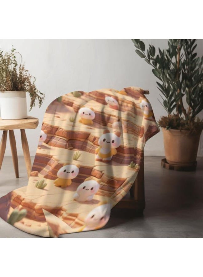 عام بطانية رقيقة من الفانيلا (حرارة ومريحة، ومناسبة للنوم واستخدام اللعبة والغبار والرمل) 150 سم * 200 سم - 123 - Image 1