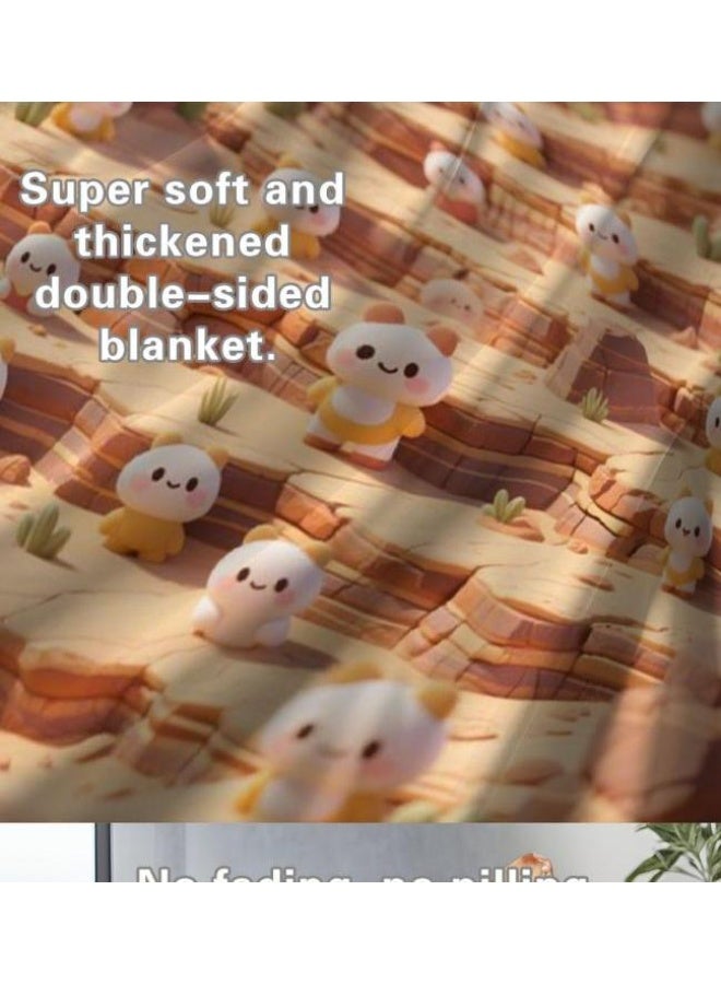 عام بطانية رقيقة من الفانيلا (حرارة ومريحة، ومناسبة للنوم واستخدام اللعبة والغبار والرمل) 150 سم * 200 سم - 123 - Image 5