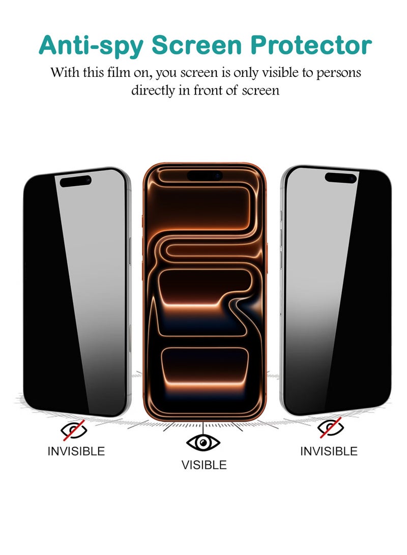 Apple iPhone 17 Pro  Premium Nano Ceramic Privacy Full Glue Full Cover Clear Flexible Screen Protector For Apple iPhone 17 Pro - Privacy - Image 3
