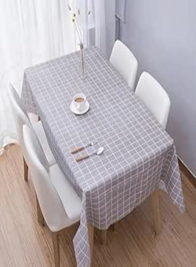 Spaceshoop Rectangle Tablecloth Vinyl PVC Waterproof Washable Table Cloth for Dinner/Party/Holiday/Indoor/Outdoor (Grey, 183 x 137cm)