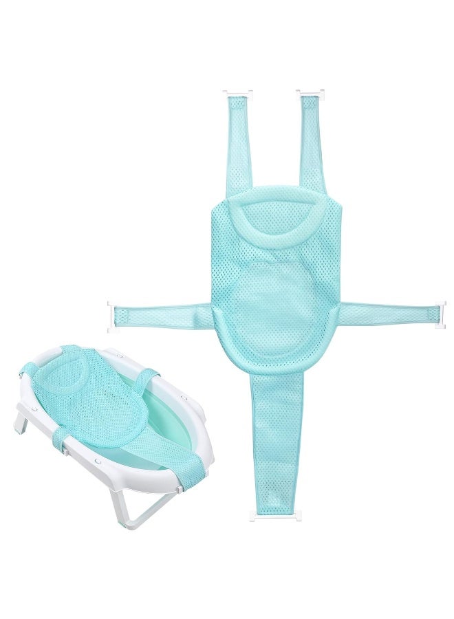 Colorlife Baby Bath Seat Support Net Infant Bathing Seat Support Mat, Adjustable Comfortable Non-Slip Five-Pointed Baby Shower Net Bathtub Sit Up Mesh for Newborn 0-6 Months-Mint Green(No Bathtub) - Image 1