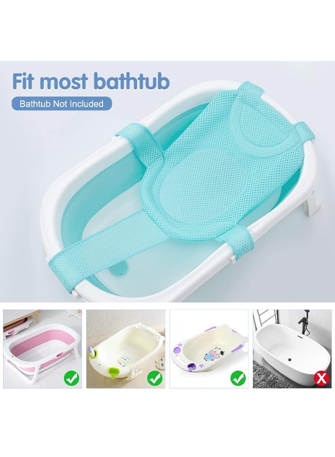 Colorlife Baby Bath Seat Support Net Infant Bathing Seat Support Mat, Adjustable Comfortable Non-Slip Five-Pointed Baby Shower Net Bathtub Sit Up Mesh for Newborn 0-6 Months-Mint Green(No Bathtub) - Image 3