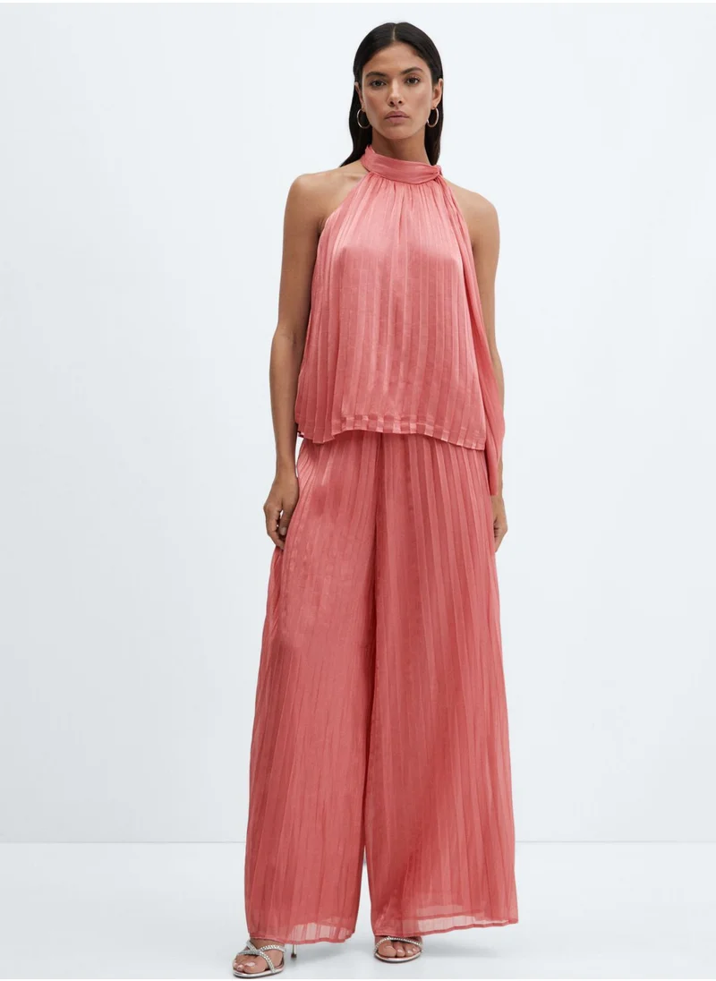 MANGO Flared Mesh Pants