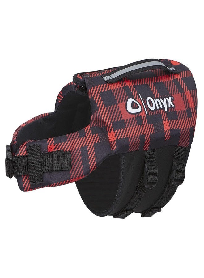 ONYX Neoprene Dog Life Vest, Red Plaid, Medium