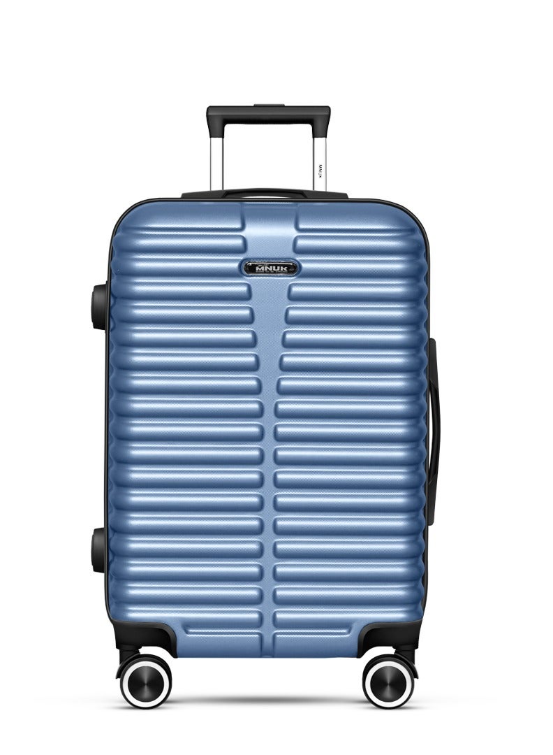 منيك مجموعة حقائب سفر ديستني  قطع | ترولي صلب بمقبض ناعم وقفل  | عجلات دوارة  درجة | مقاسات:  بوصة،  بوصة،  بوصة | أزرق - Image 4
