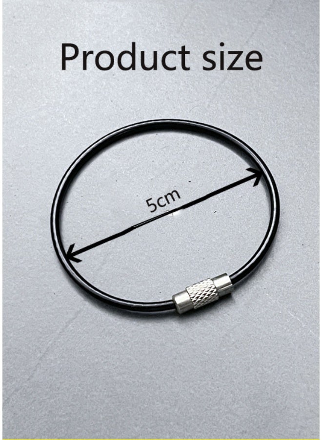 Generic 10 Black Stainless Steel Key Rings with Coiled Wires Durable and Stylish for Daily Use, Portable Key Accessories | Colorful Key Rings | Durable Keychains, Cute Keychains, Keychain Ring Set  - Image 3