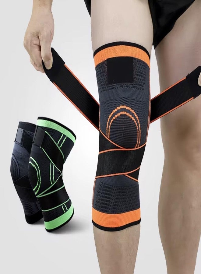 Compression Knee brace for Women & Men, Knee Sleeve, Knee Support for Meniscus Tear, Knee Pain, ACL, Running, Workout & Arthritis Pain Relief (Green, Large) - Image 3