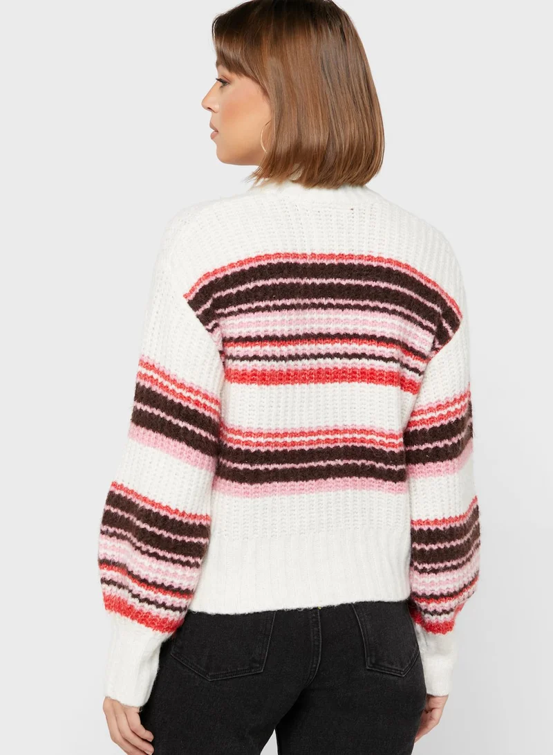 MONKI High Neck Color Block Top