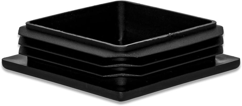 Flyshop 4 Pack Square Plastic Tube Chair Glide Insert Finishing Plug Black Tubing End Cap 120 x 120 mm, 4-23/32" x 4-23/32" - Image 1