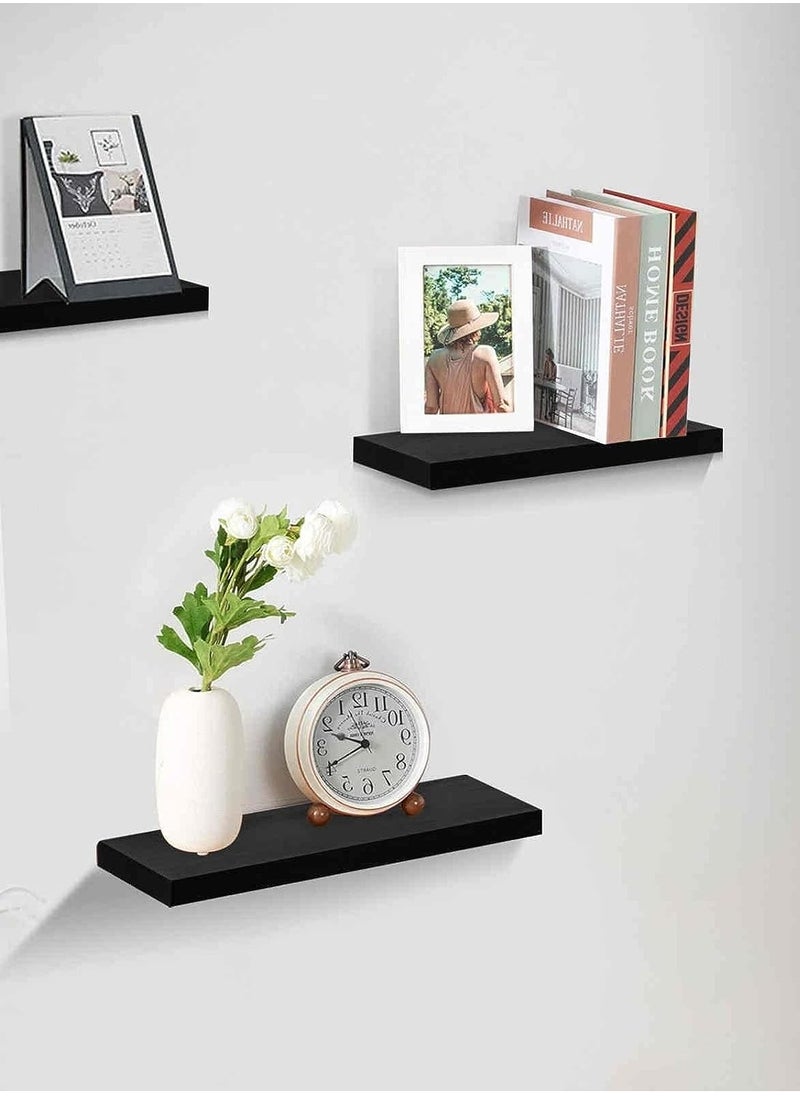 Roman Gifts - 3 Pcs Set of Floating Shelves for Wall Decor Wall Shelves for Bedroom Storage Large Deep Wall Mounted Shelves for Bathroom Towels Laundry Living Room Kitchen Closet - Image 1