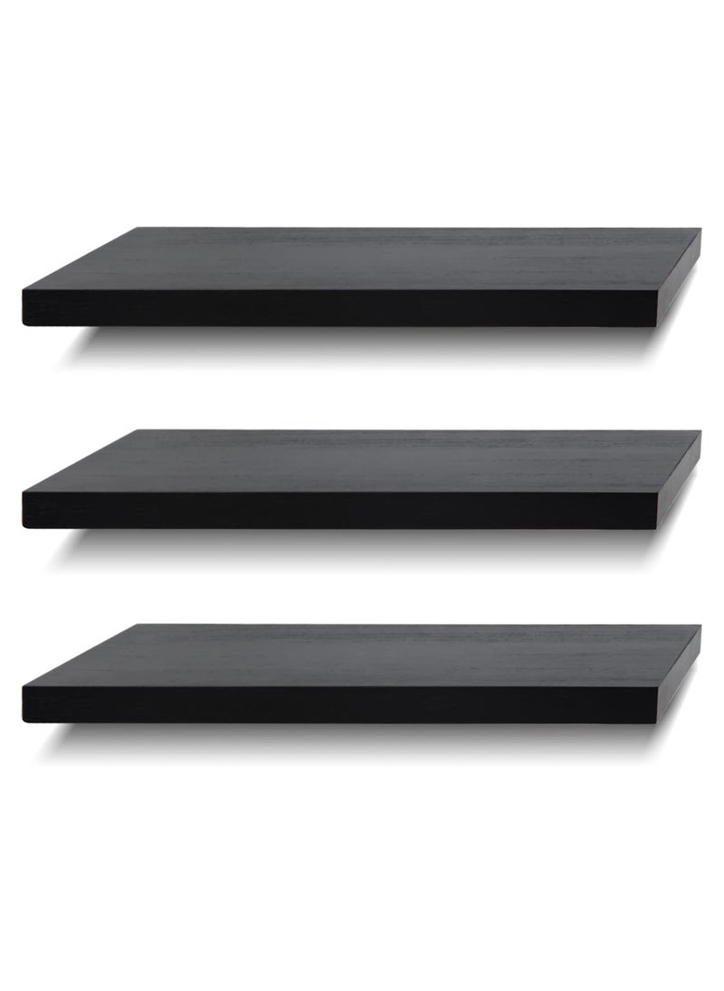 Roman Gifts - 3 Pcs Set of Floating Shelves for Wall Decor Wall Shelves for Bedroom Storage Large Deep Wall Mounted Shelves for Bathroom Towels Laundry Living Room Kitchen Closet - Image 1