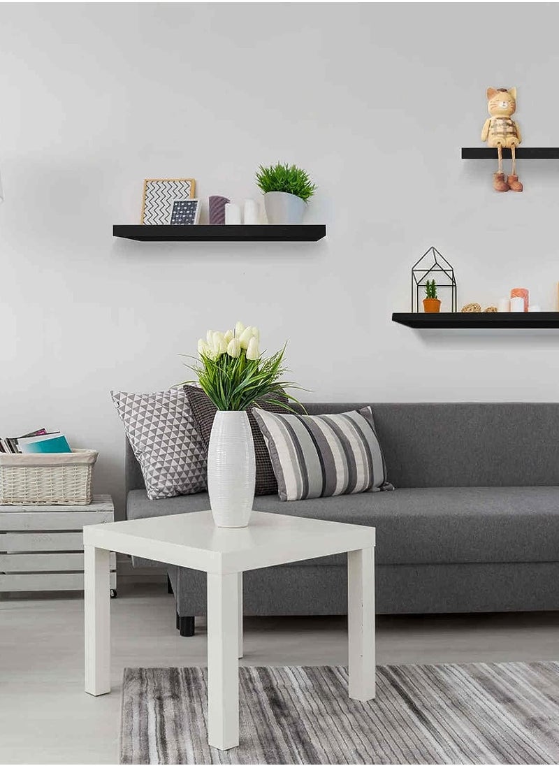Roman Gifts - 3 Pcs Set of Floating Shelves for Wall Decor Wall Shelves for Bedroom Storage Large Deep Wall Mounted Shelves for Bathroom Towels Laundry Living Room Kitchen Closet - Image 1